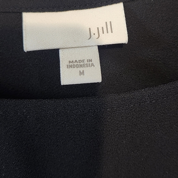 J. Jill‎ Black Relaxed Fit Pleated Hem 3/4 Sleeve Blouse Size Medium Brand New! - Picture 5 of 7